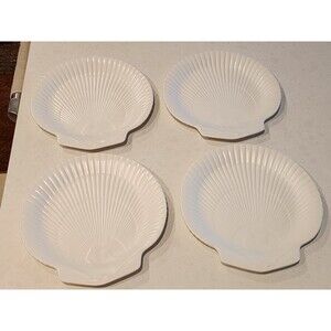 Wedgwood Shell-Shaped Plate White Set Of 4